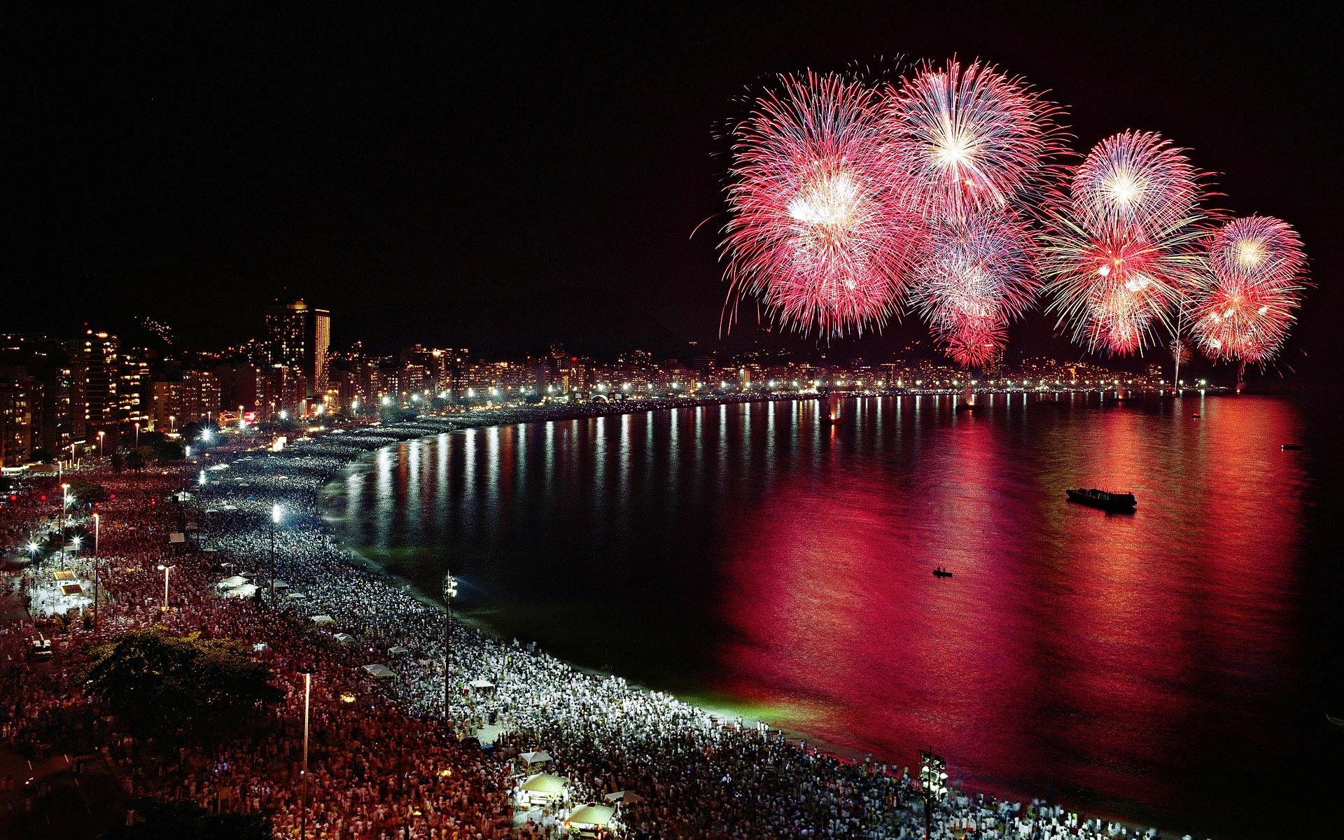 Wearing white and offering gifts to Iemanja on New Years Eve in Brazil