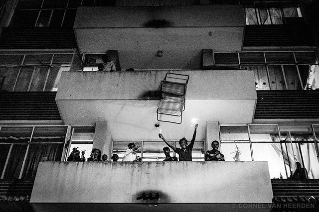 Throwing old furniture out of a window on New Years Eve in South Africa