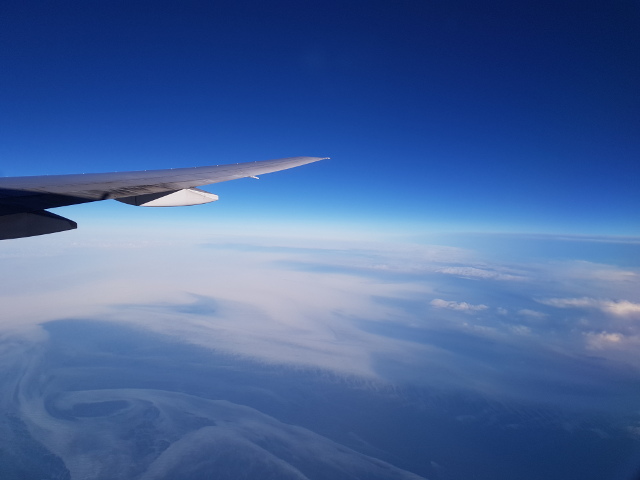 Plane flying over Sea Ice in Greenland